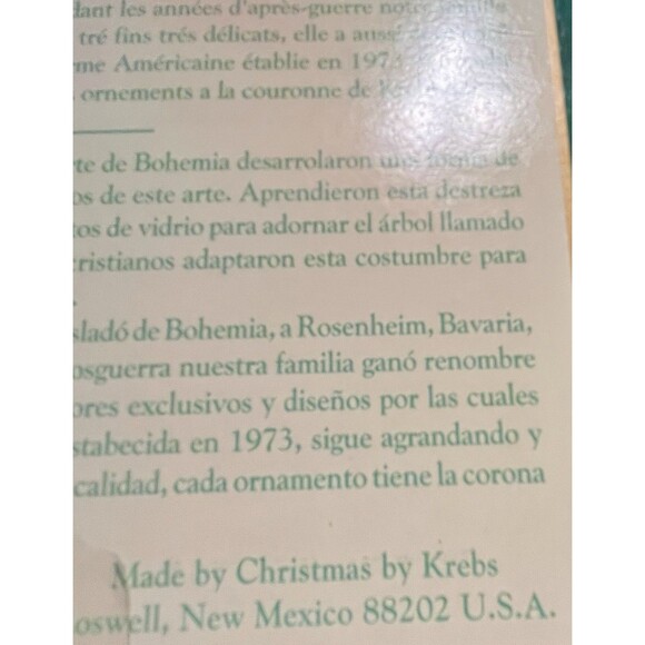 Lot 3 Vintage Christmas by Krebs Glass Ornaments Frosted Ivory Rose Mauve 12pc - Picture 3 of 11